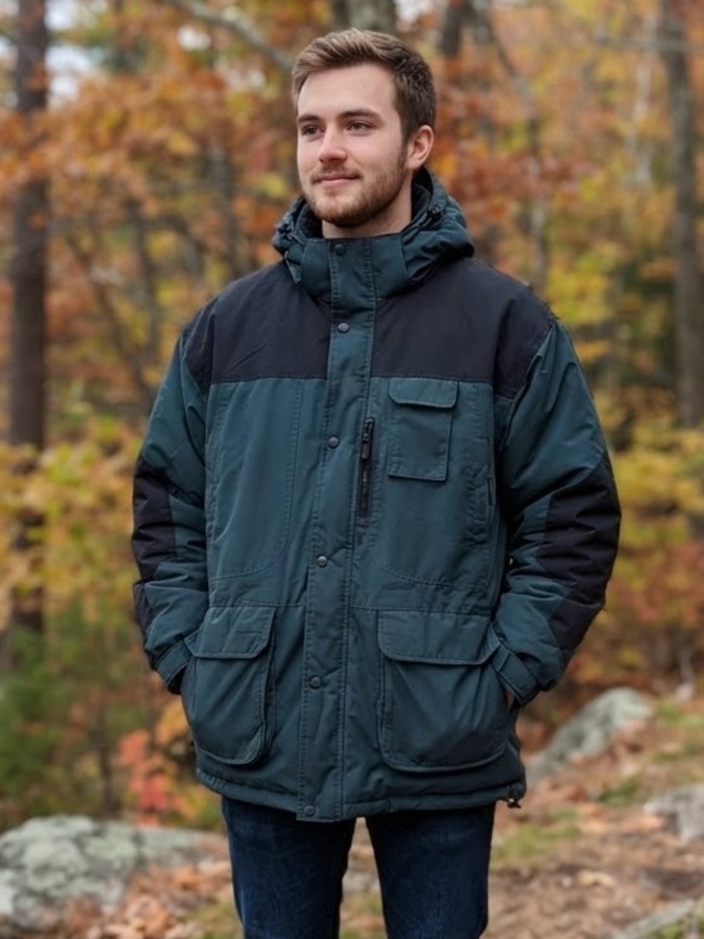 WindRiver Green Black Down Feather Fill Parka Jacket Insulated Retro Utility 3XL